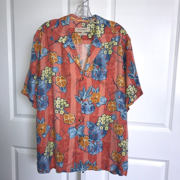 Tommy Bahama Other - Tommy Bahama Floral Silk Hawaiian Shirt Medium